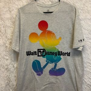 WDW Pride Mickey Mouse Rainbow Gradient Graphic T-Shirt | Size Large